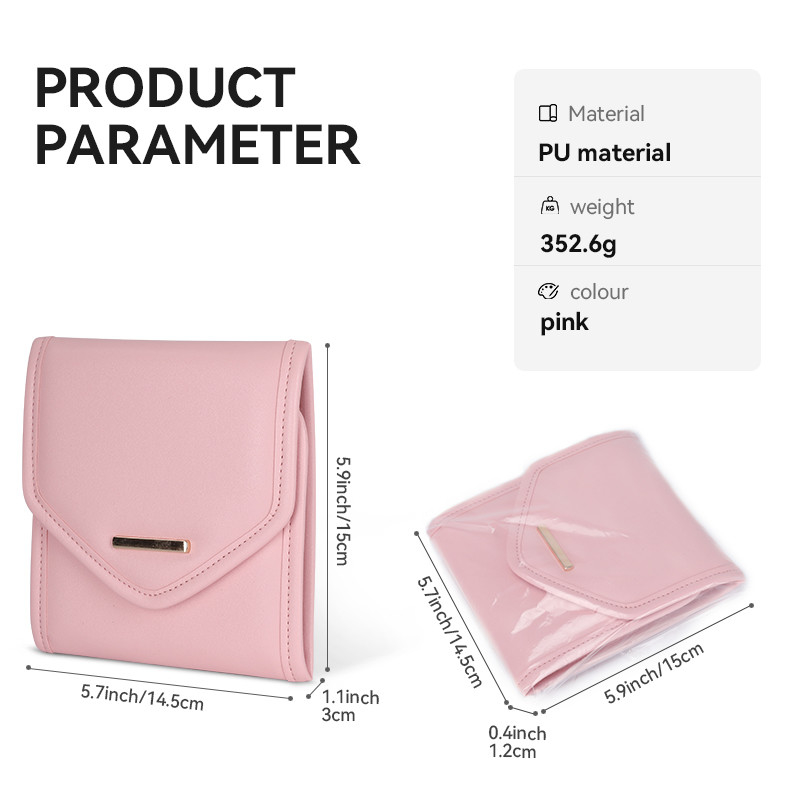 Foldable Jewelry Storage Bag Case Mini Travel Organizer Jewellery Roll Bag 14.5x3x15cm
