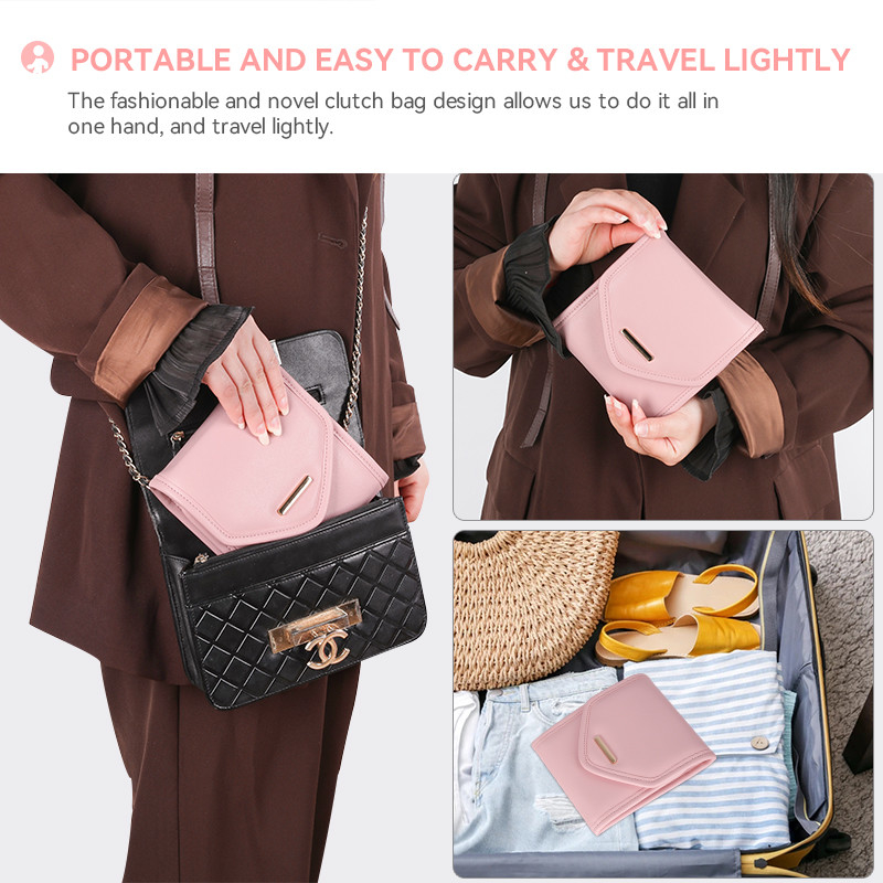 Foldable Jewelry Storage Bag Case Mini Travel Organizer Jewellery Roll Bag 14.5x3x15cm