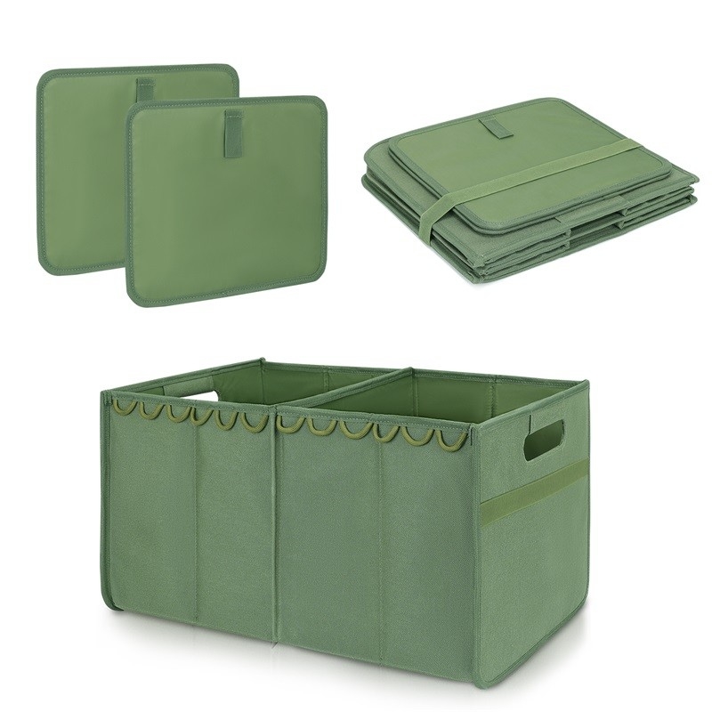 Collapsible Trunk Storage Tote Luggage Storage For Suv Two Compartments Foldable 36x4x9