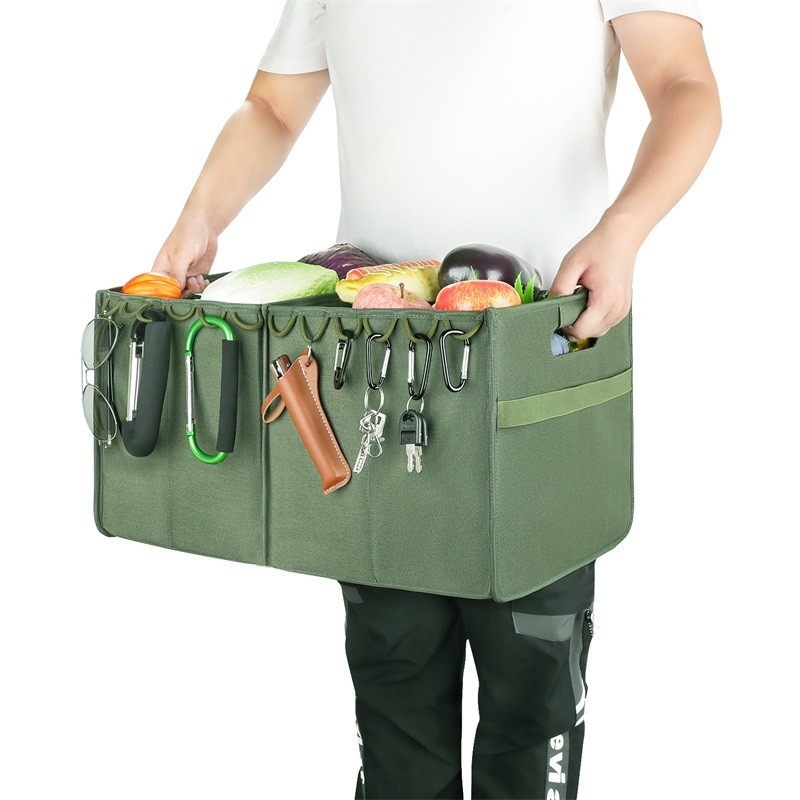Collapsible Trunk Storage Tote Luggage Storage For Suv Two Compartments Foldable 36x4x9