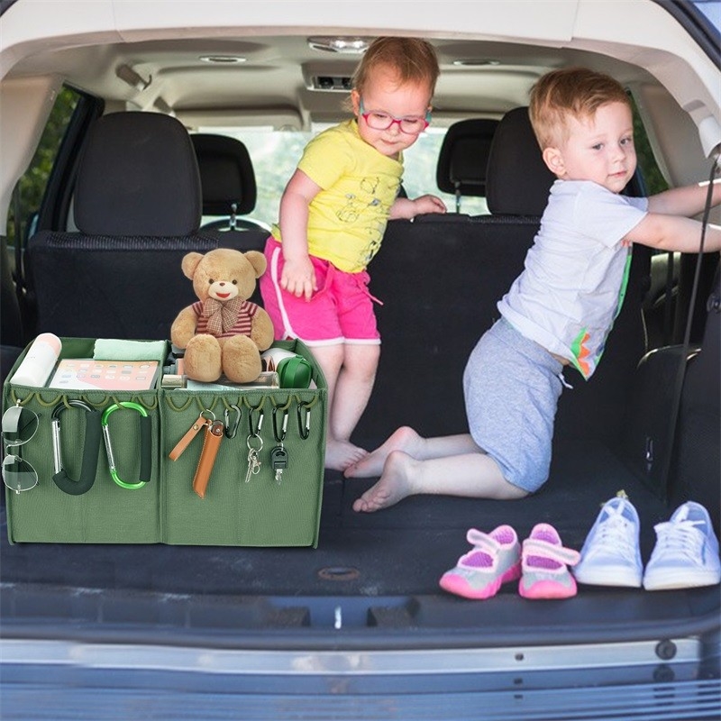 Collapsible Trunk Storage Tote Luggage Storage For Suv Two Compartments Foldable 36x4x9