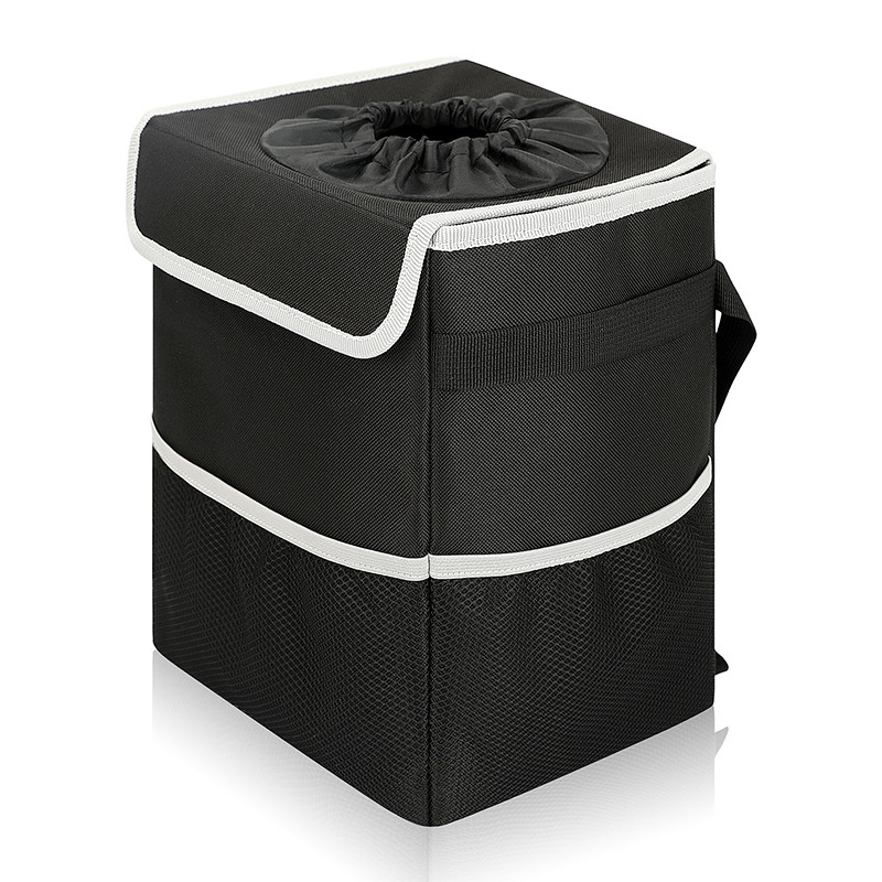 Trash Car Organizer Bags Black Hanging Leak Proof Trash Bin Lid Garbage 8.4x7.4x10.4