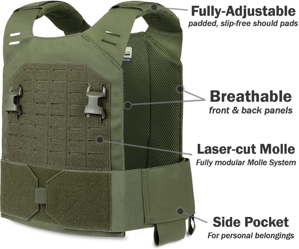1000D Nylon Cordura Coyote Brown Strength Training Weighted Vest Workout 11x14