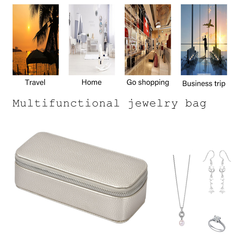 Makeup Jewelry Storage Bags Box PU Leather Travel Portable 7x3.15x1.97