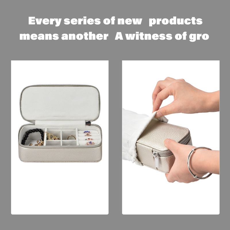 Makeup Jewelry Storage Bags Box PU Leather Travel Portable 7x3.15x1.97