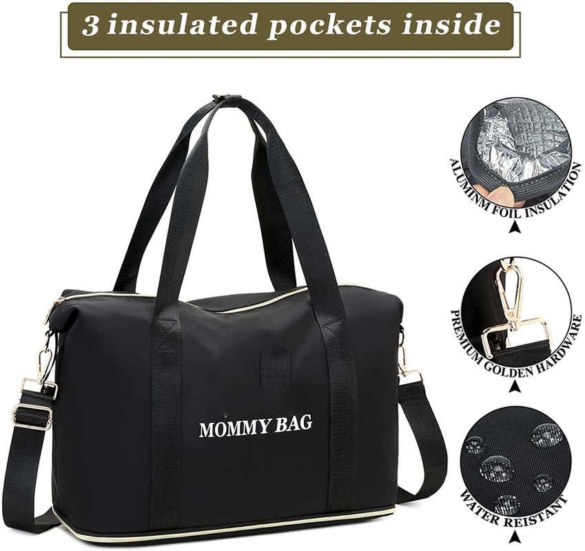 Soft Cute Diaper Tote Bags Small Insulated Bottle Pockets For Newborn Personalized