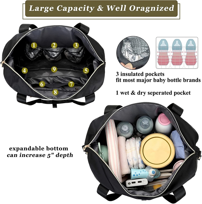 Soft Cute Diaper Tote Bags Small Insulated Bottle Pockets For Newborn Personalized