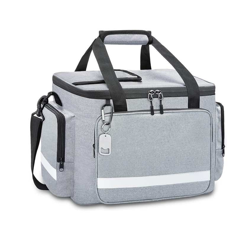 Silver White Large Insulated Tote Cooler Bag With Zipper Soft Men'S 60Can 0.8kg