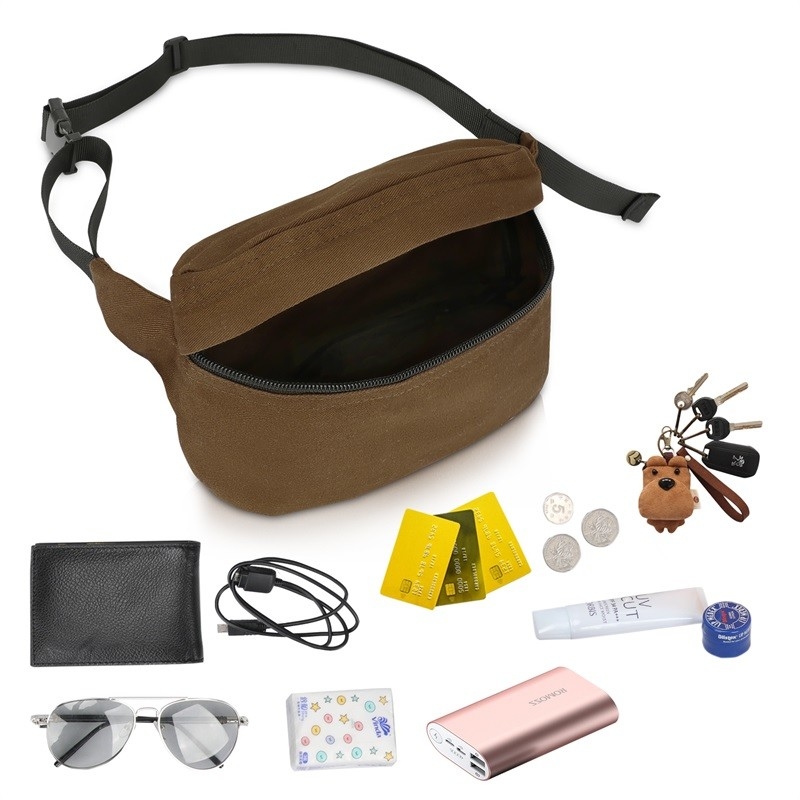 MTB Motorcycle Cross Body Waist Belt Bag For Women Sling Shoulder Hiking 8.5X2.5X4.5