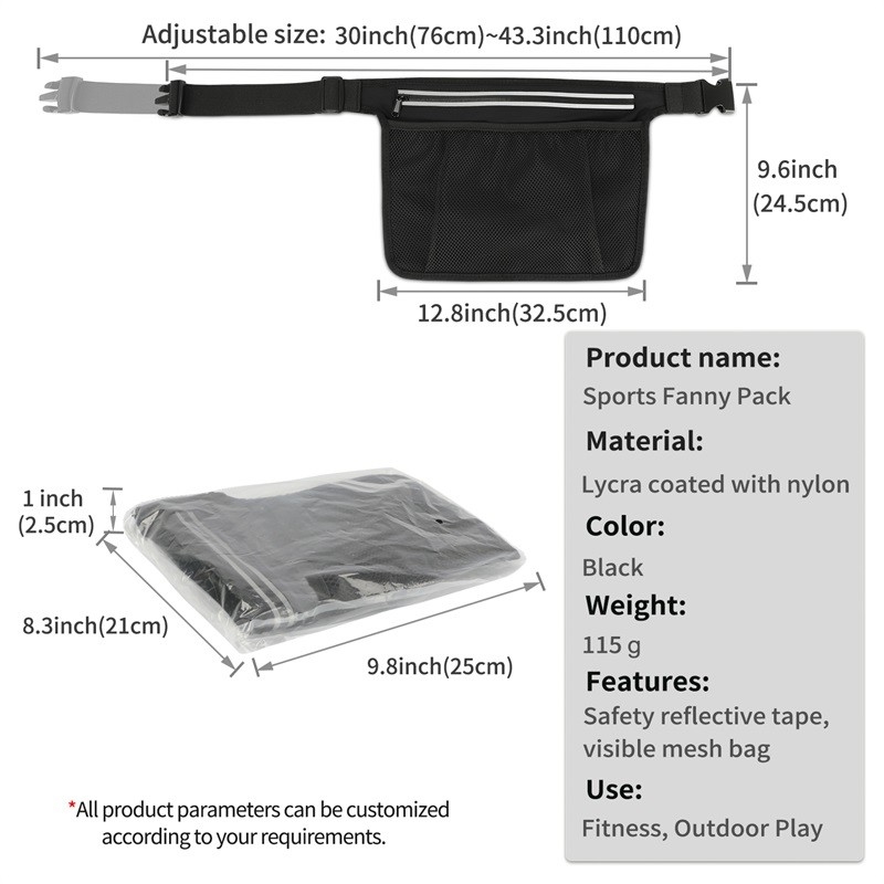 4.5 X 5.5 12.8X9.6 Biking Camping Fanny Pack Belt Crossbody Bag Hig