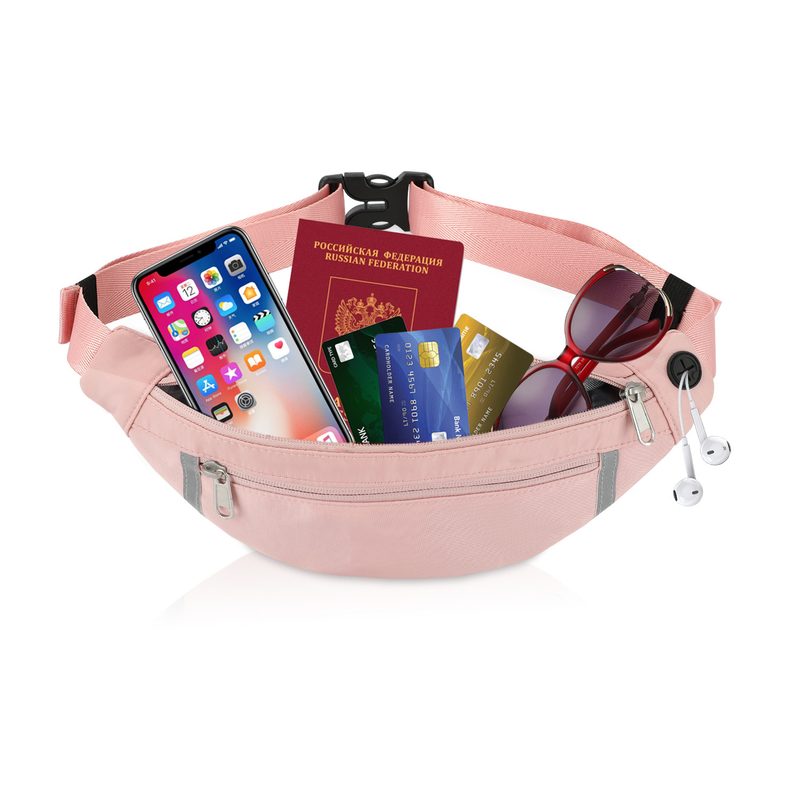 Shoulder Wallet Fanny Pink Pouch Waist Bag Hiking Crossbody For Women 12.8X9.6