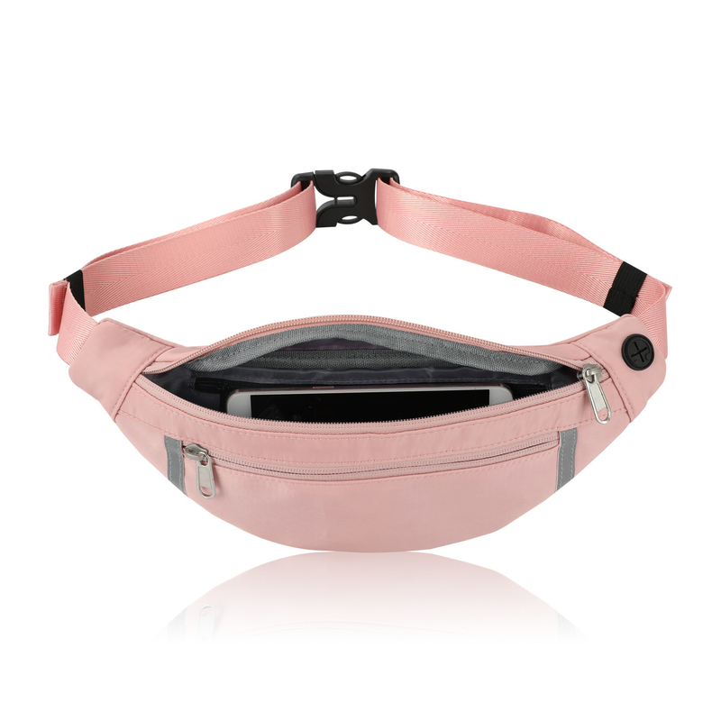 Shoulder Wallet Fanny Pink Pouch Waist Bag Hiking Crossbody For Women 12.8X9.6