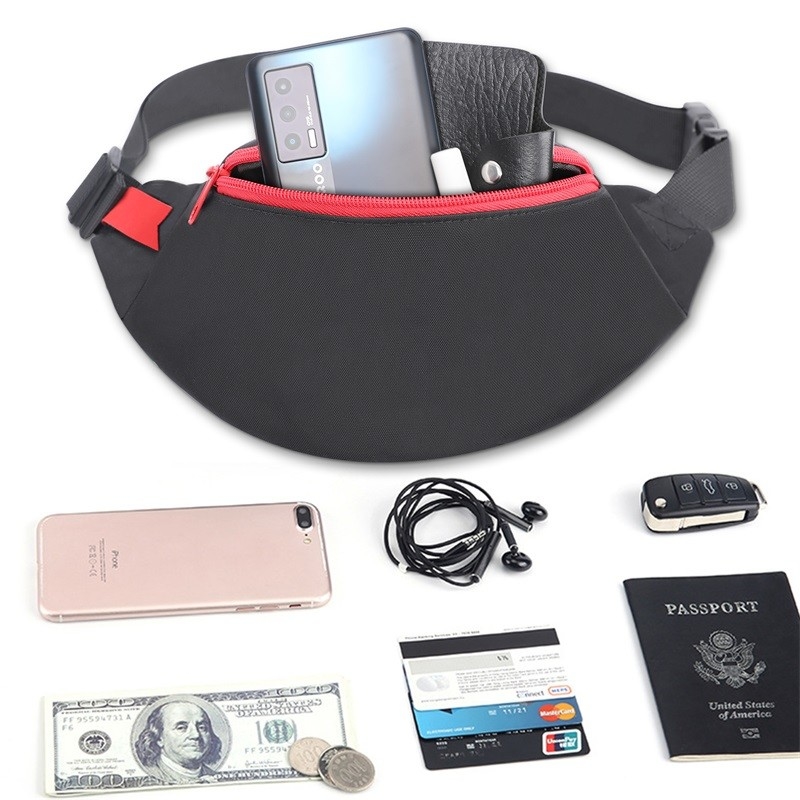 420d Nylon Waist Pouch Bag Phone Practical For Men Women Sport 26X8X12.5