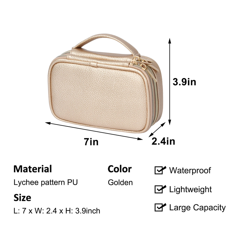 2 Layer Jewelry Storage Bag Pouches Organizer Pouch Earring Travel Case 7x2.4x3.9