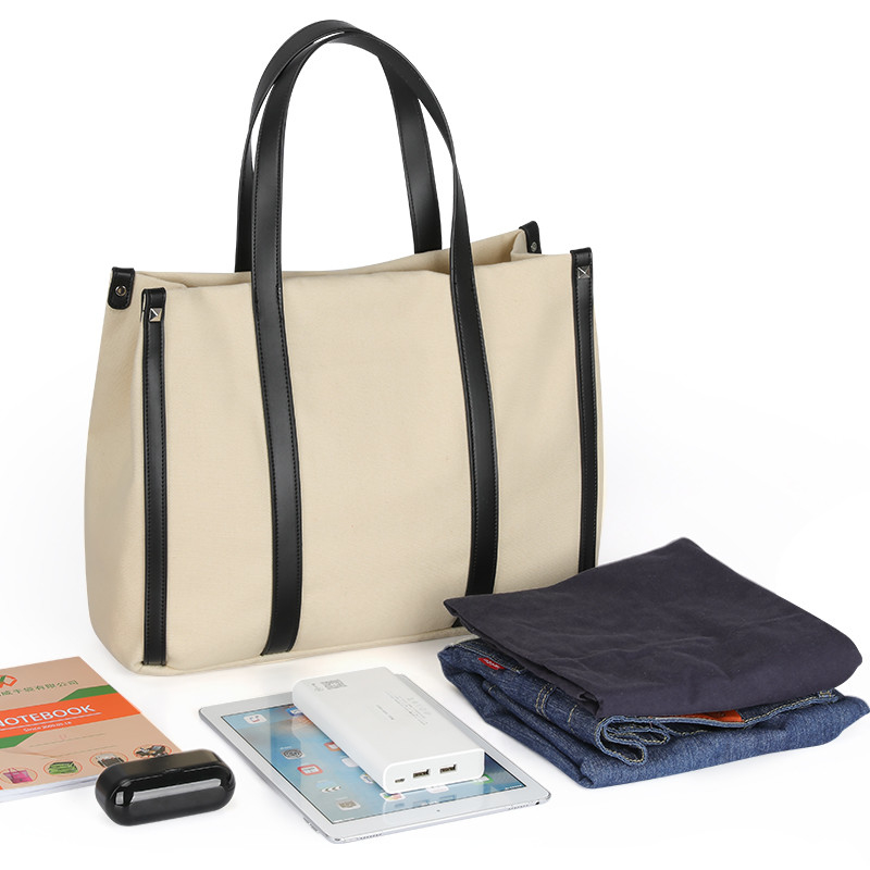 Big Size Canvas Eco Friendly Shopping Bags Short Handles Shoulder Tote 15x5x12