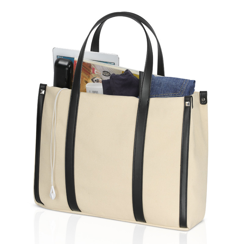 Big Size Canvas Eco Friendly Shopping Bags Short Handles Shoulder Tote 15x5x12