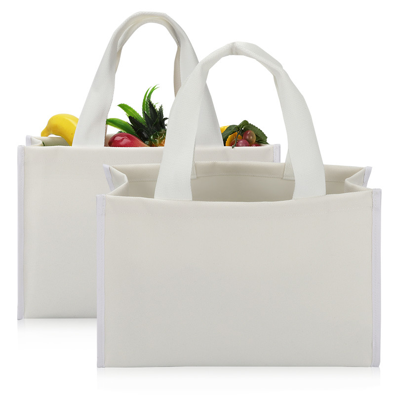 Canvas Tote Bag Eco Friendly Shopping Bags Retail Heavy Duty Thick Bottom 4x4x10