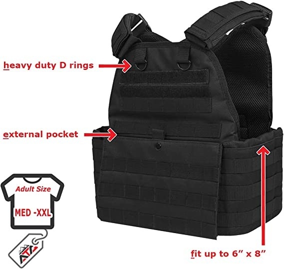 Plate Carrier Tactical Vest Molle Quick Release With Magazine Pouches Attachments 3D Mesh 34