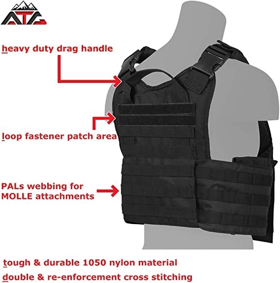 Plate Carrier Tactical Vest Molle Quick Release With Magazine Pouches Attachments 3D Mesh 34