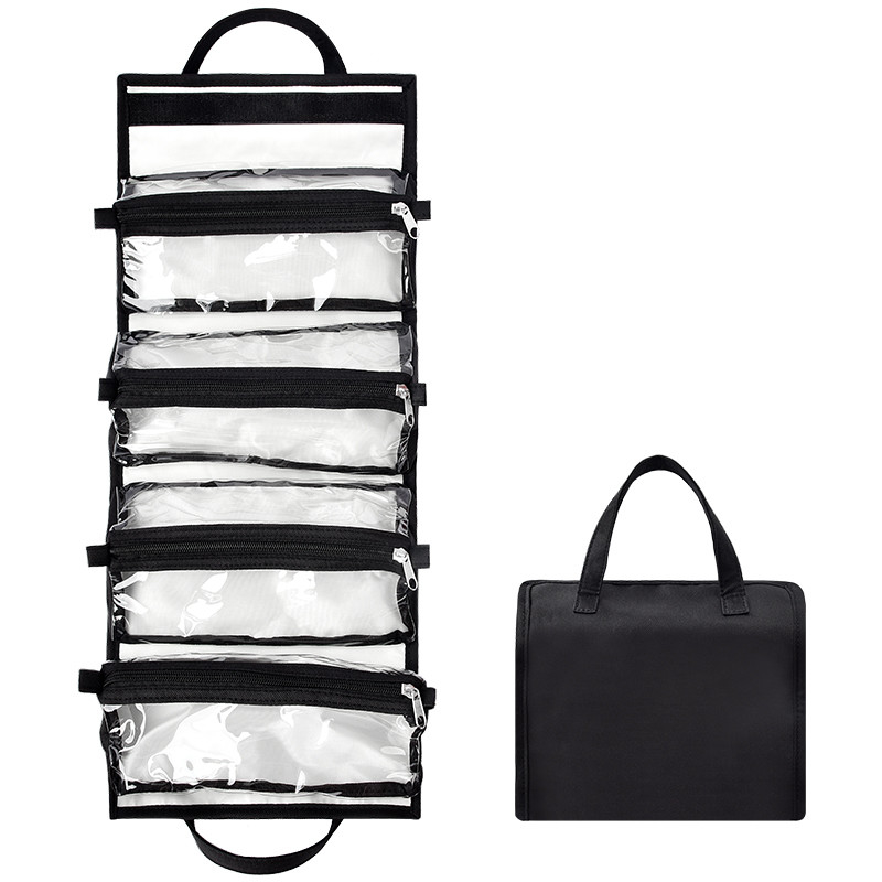 Travel Extra Large Hanging Toiletry Organizer Bag Separated PVC Make Up Pouch 9X5