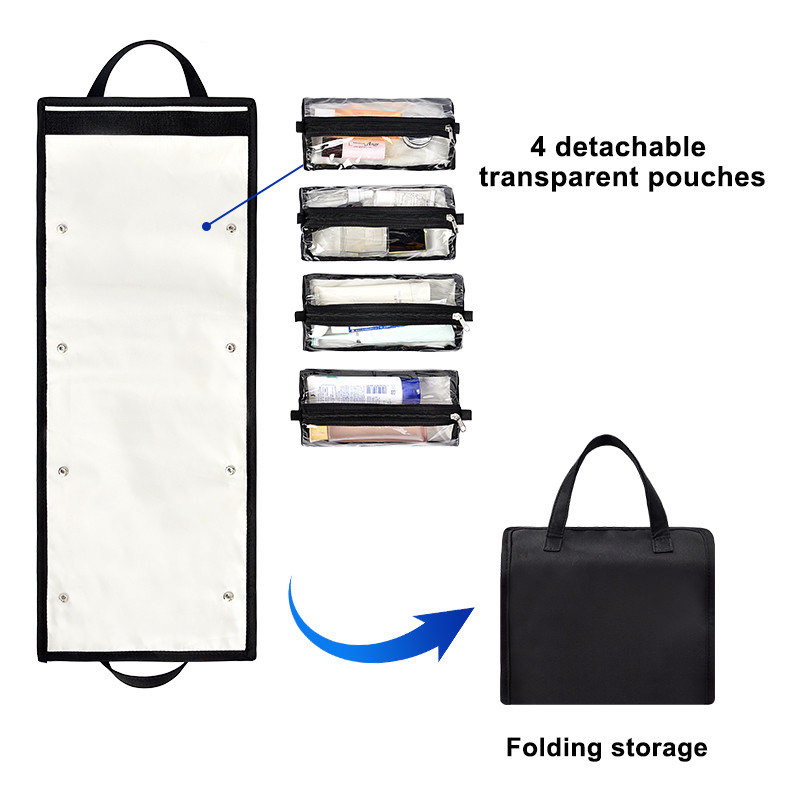 Travel Extra Large Hanging Toiletry Organizer Bag Separated PVC Make Up Pouch 9X5