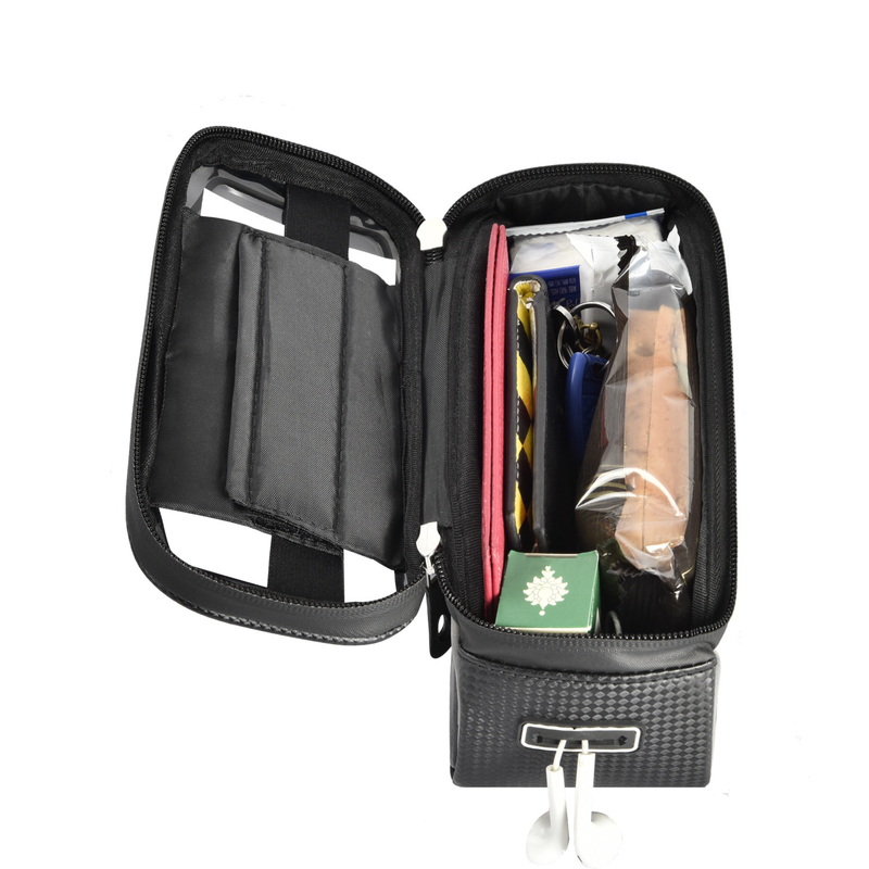 Top Tube Bag Phone Holder Bag With Headphone Hole Window Holder 8x3.2x4.75