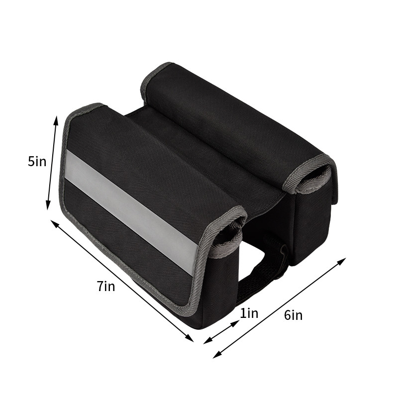 Large Phone Bike Bag Waterproof Rear Under Seat Reflective Strip Pouch For Cycling 7X6X5