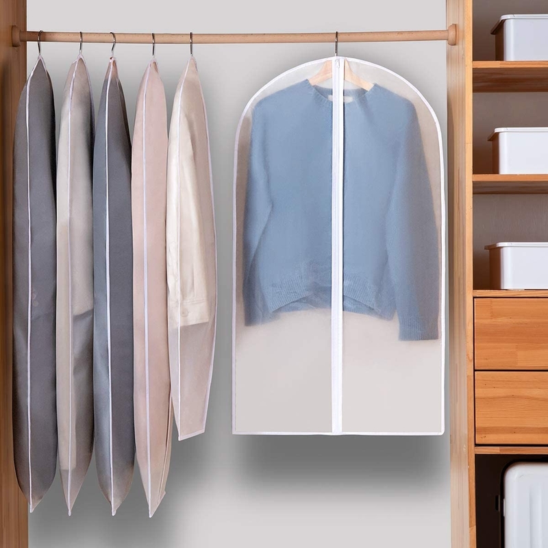 Clear Pvc Hanging Travel Travel Garment Bag For Long Dresses Clothes Full Zipper