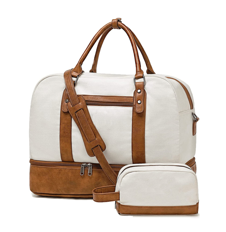 Stylish Duffel Travel Bags With Laptop Compartment Toiletry 19 Inch 19.7x9.8x14.6