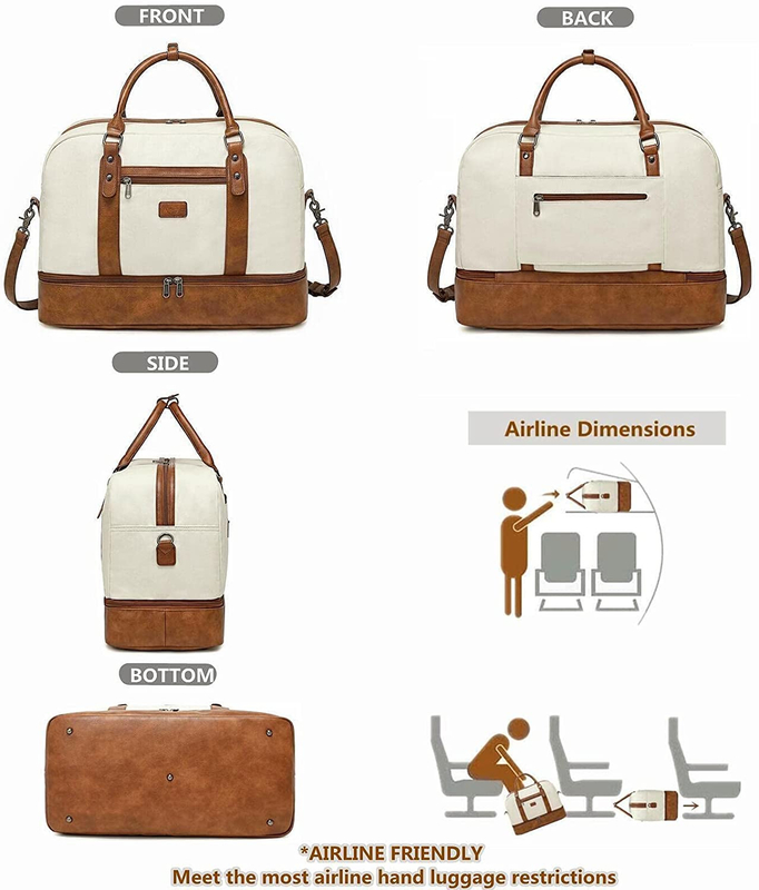 Stylish Duffel Travel Bags With Laptop Compartment Toiletry 19 Inch 19.7x9.8x14.6
