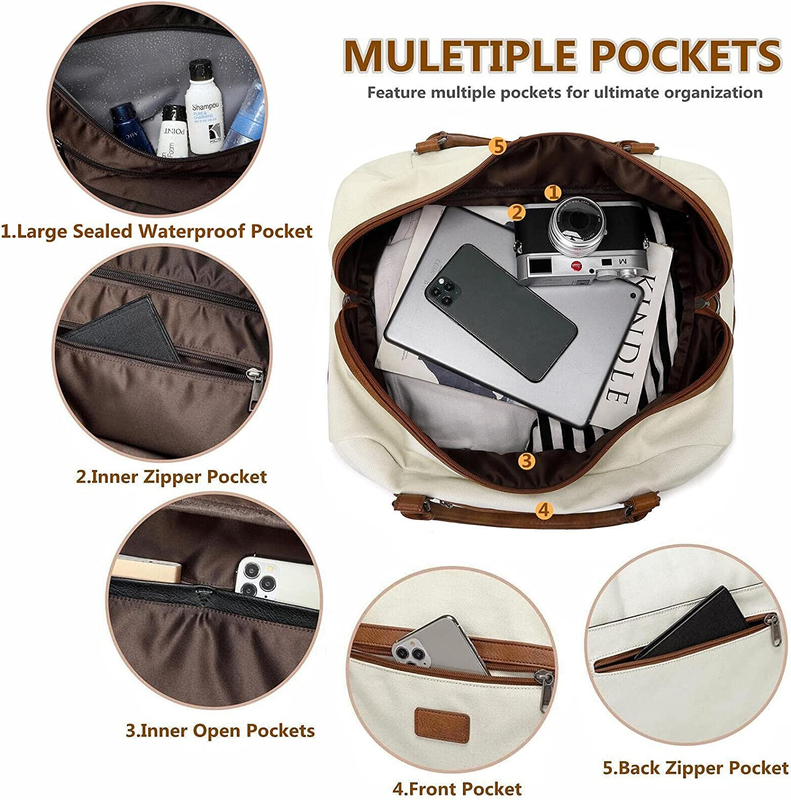 Stylish Duffel Travel Bags With Laptop Compartment Toiletry 19 Inch 19.7x9.8x14.6