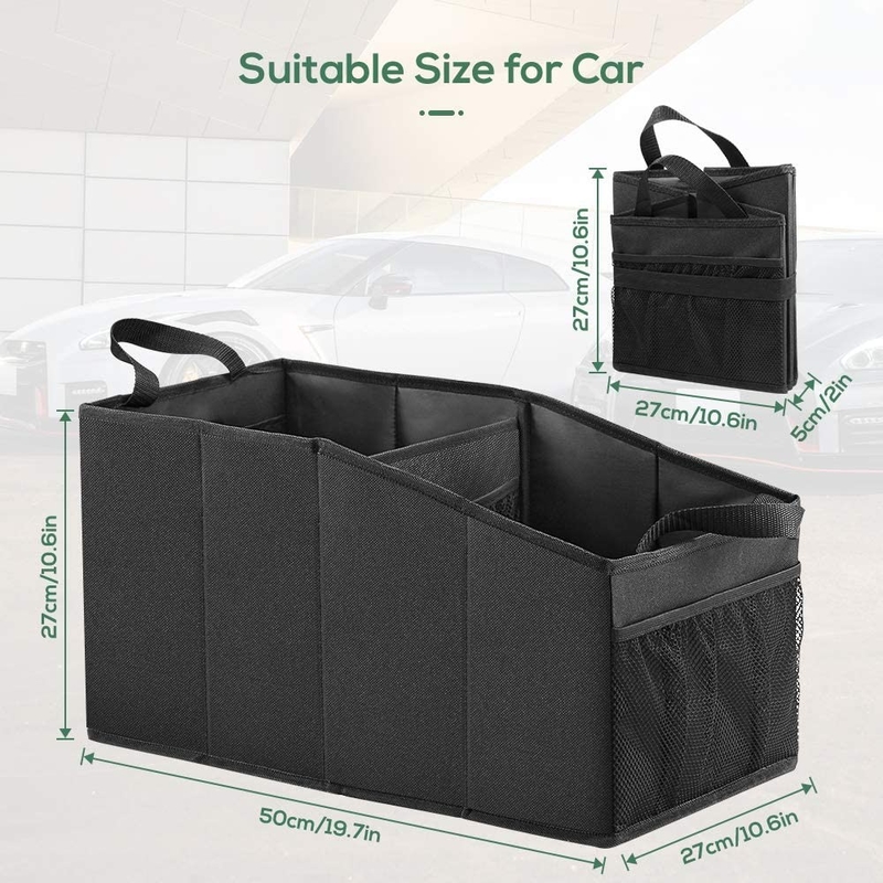Large Shopping Car Organizer Bags Grocery Foldable Front Back Seat Truck 19X10X10