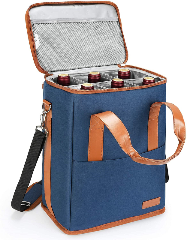Xl Insulated Cooler Bag Pouch For Groceries Wine 6 Bottles 8.6X7.1X12.5