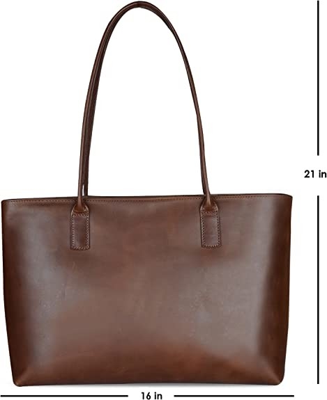 Vintage Briefcase Computer Leather Laptop Tote Bag , 16x21 Work Office Shoulder Bag