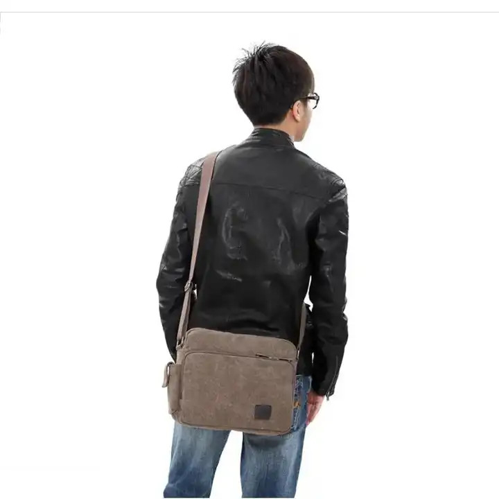 Portable Canvas Offset Print Crossbody Messenger Bag Women'S 13.8 X 4 X 10.8 Inches