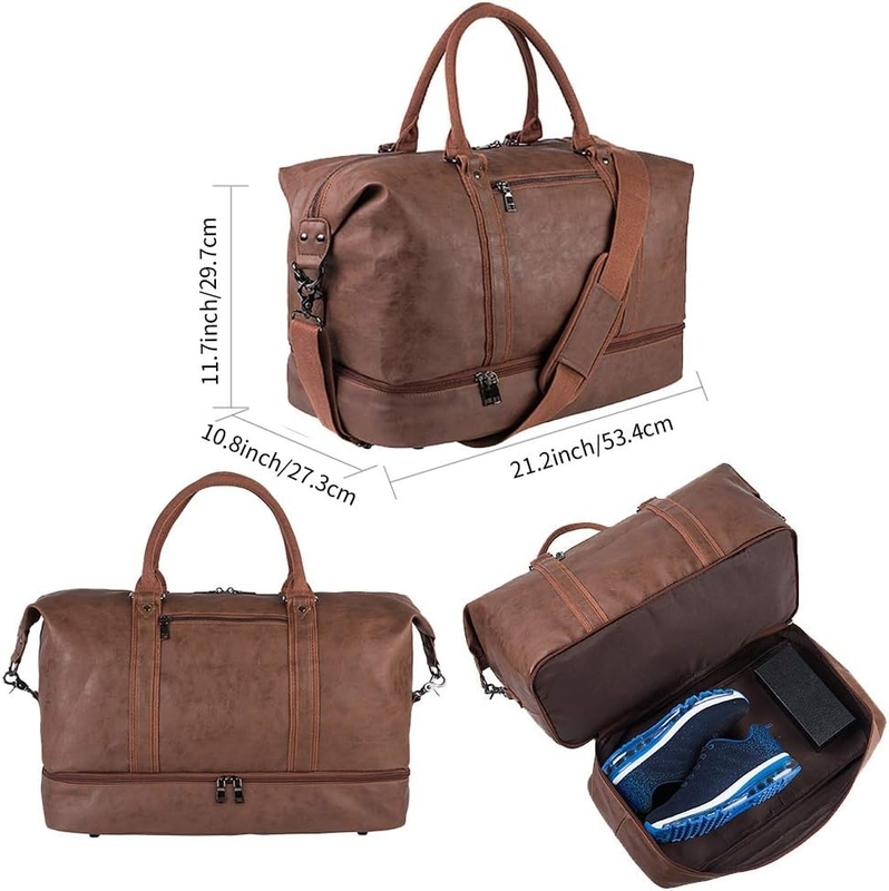 52L Waterproof  Overnight Weekendrt Carry On Custom Tote Duffel Travel Bag with Shoe Pouch