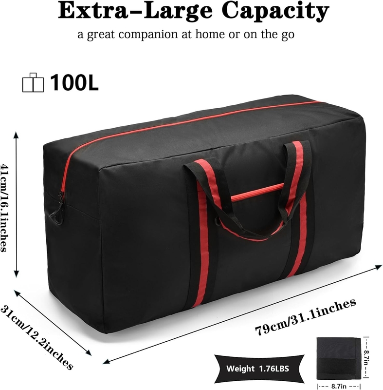 Extra Large Lightweight Fodable Waterproof Overnight Weekender Travel Bag with 100L for Men and Women