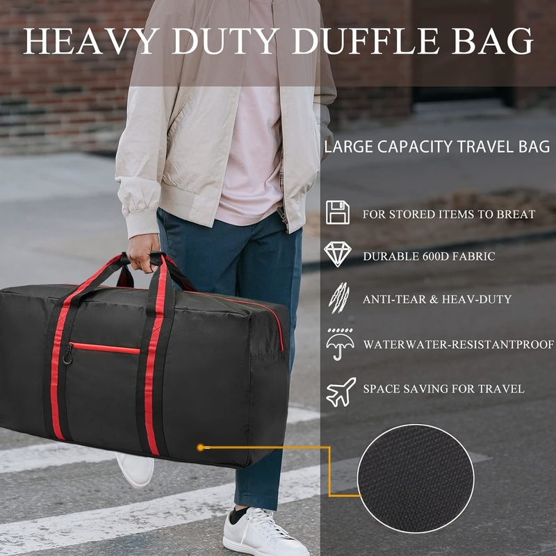 Extra Large Lightweight Fodable Waterproof Overnight Weekender Travel Bag with 100L for Men and Women