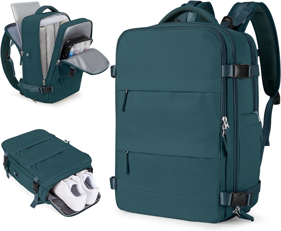 Waterproof Airline Approved Carry On Laptop College Hiking Travel Backpack With Shoe Compartment For Women Men