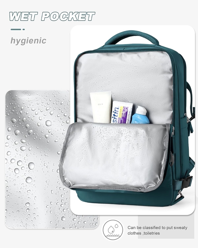 Waterproof Airline Approved Carry On Laptop College Hiking Travel Backpack With Shoe Compartment For Women Men