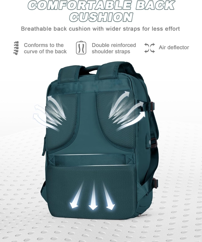 Waterproof Airline Approved Carry On Laptop College Hiking Travel Backpack With Shoe Compartment For Women Men