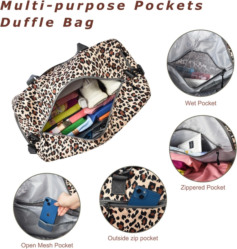 Foldable 50L Large Capacity Weekend Hospital Essentials Overnight Gym Travel Bag with Shoes Compartment