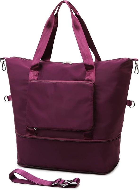 Large Capacity Expandable Dry Wet Separation Bag Travel Carry On Tote With Shoulder Strap