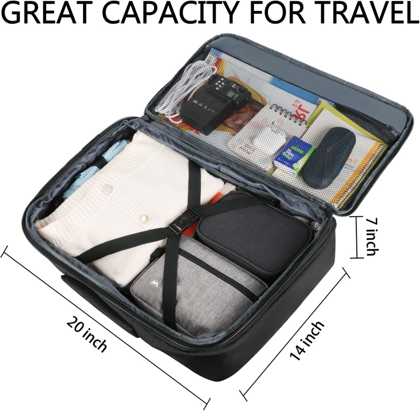 Black 40L Expandable Carry On Luggage Bag Flight Approved Outdoor Duffel Travel Bag