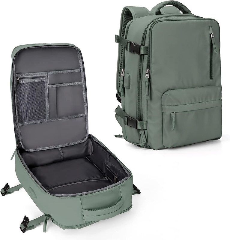 Hiking School Weekender Overnight Travel Bag Large Capacity Waterproof Green Color