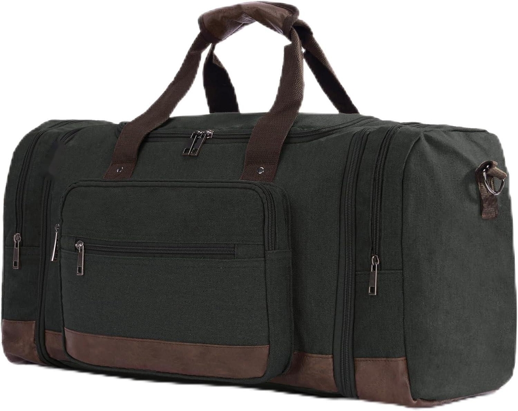 Canvas Large Capacity Men Women Duffel Travel Bag Carry On Travel Bag With YKK Zipper