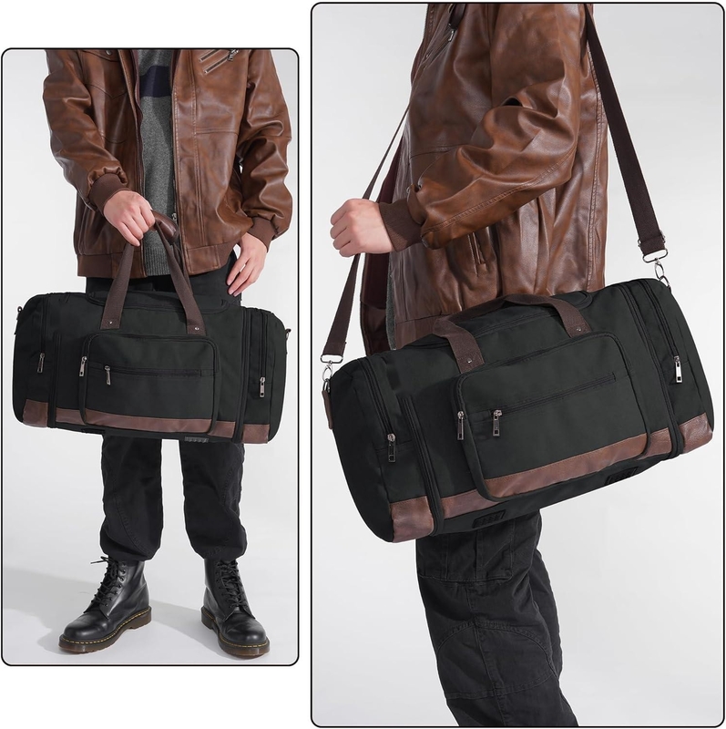 Canvas Large Capacity Men Women Duffel Travel Bag Carry On Travel Bag With YKK Zipper