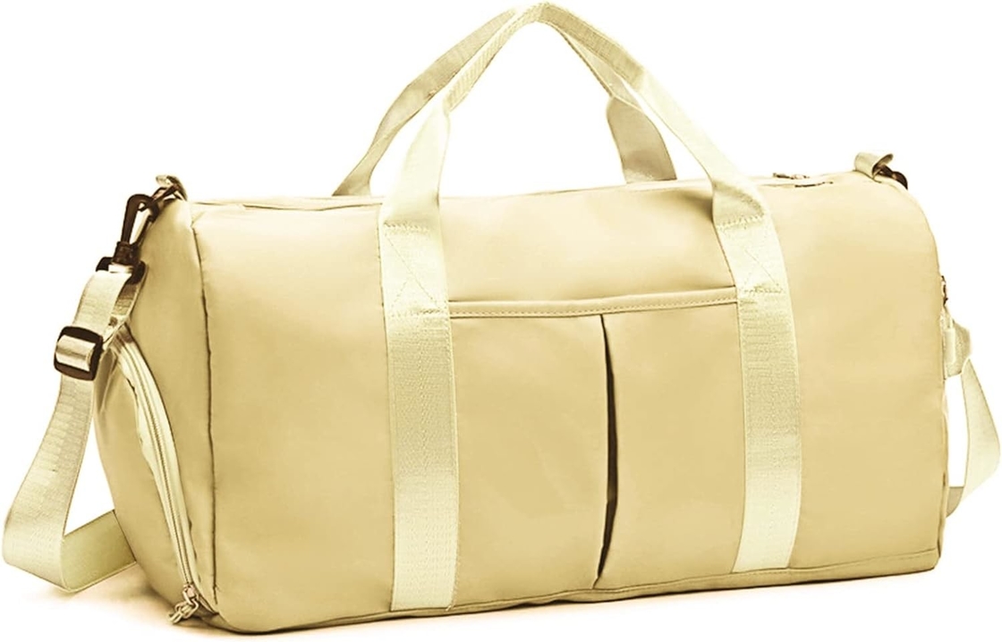 Yoga Gym Sports Outdoor Weekender Overnight Travel Bag Light Yellow Color Big Size