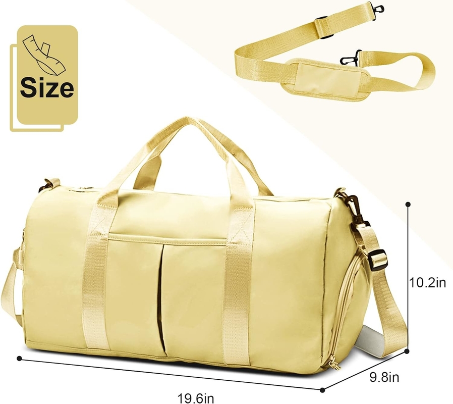 Yoga Gym Sports Outdoor Weekender Overnight Travel Bag Light Yellow Color Big Size
