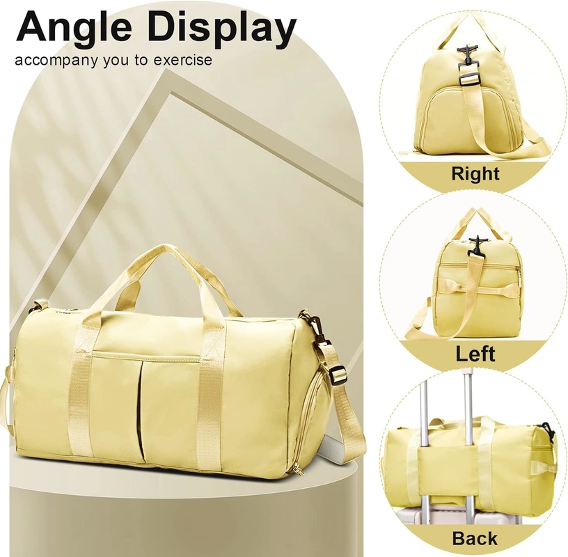 Yoga Gym Sports Outdoor Weekender Overnight Travel Bag Light Yellow Color Big Size